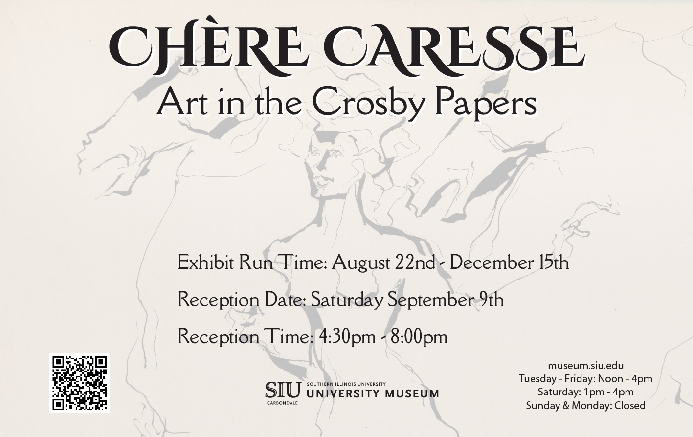 A reception in honor of the opening of Chere Caresse will be held on  Saturday, September 9, 2023, from 4:30-8:00pm.